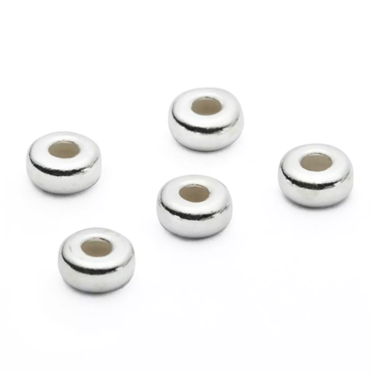 925 Sterling Silver FLAT PLAIN BEADS 3mm, 4mm, 5mm, 6mm - wholesale findings