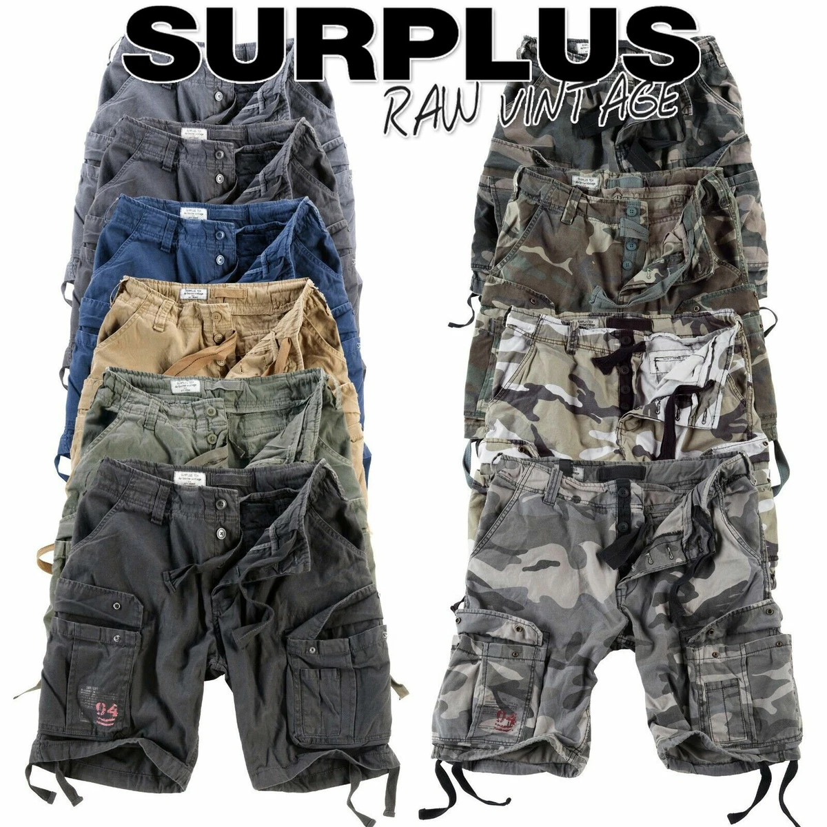 SURPLUS RAW VINTAGE Airborne Trooper Légende Engineer Cargo Shorts
