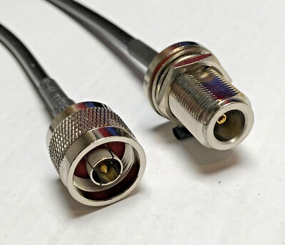 N Male to N Female Bulkhead ACI200 RF Pigtail Coaxial Cable Fast Ship USA LOT