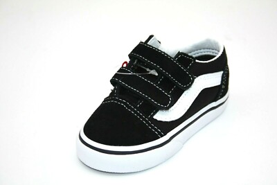 Vans Old Skool V Skate Shoe - Toddler BLACK/WHITE VN000D3YBLK | eBay