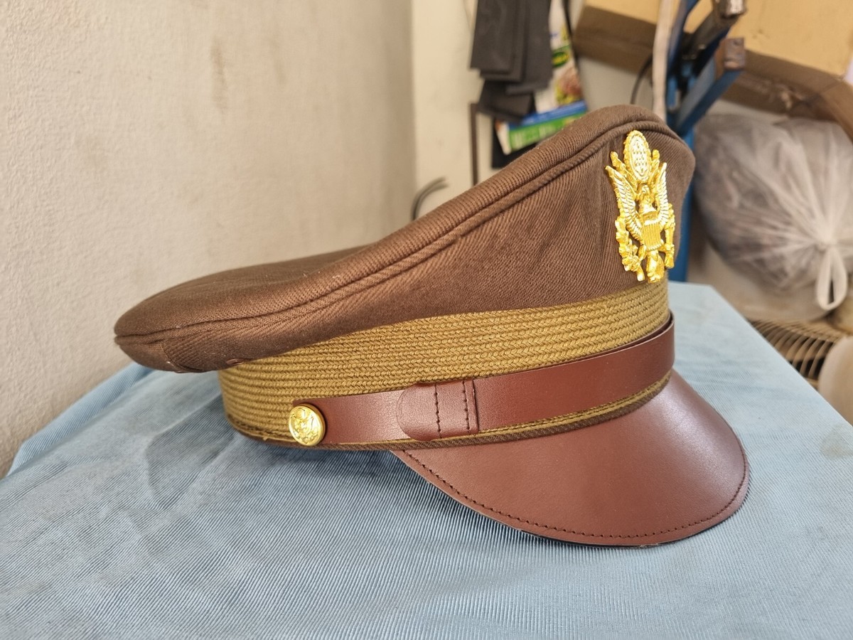 WW2 USAAF US ARMY OFFICERS UNIFORM VISOR HAT CRUSHER STYLE CAP all