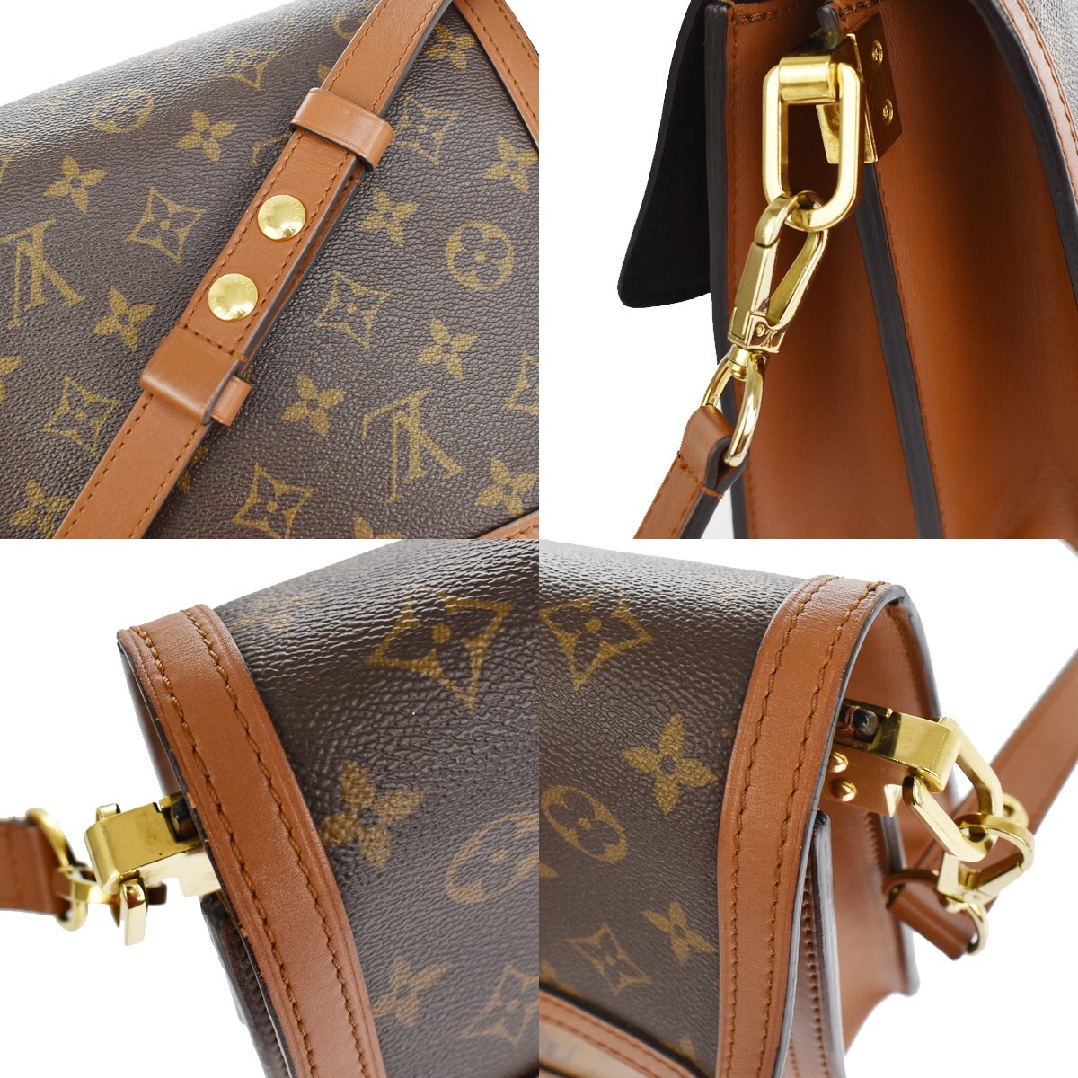 LOUIS VUITTON LV Dauphine MM Shoulder Bag Monogram Reverse Brown 