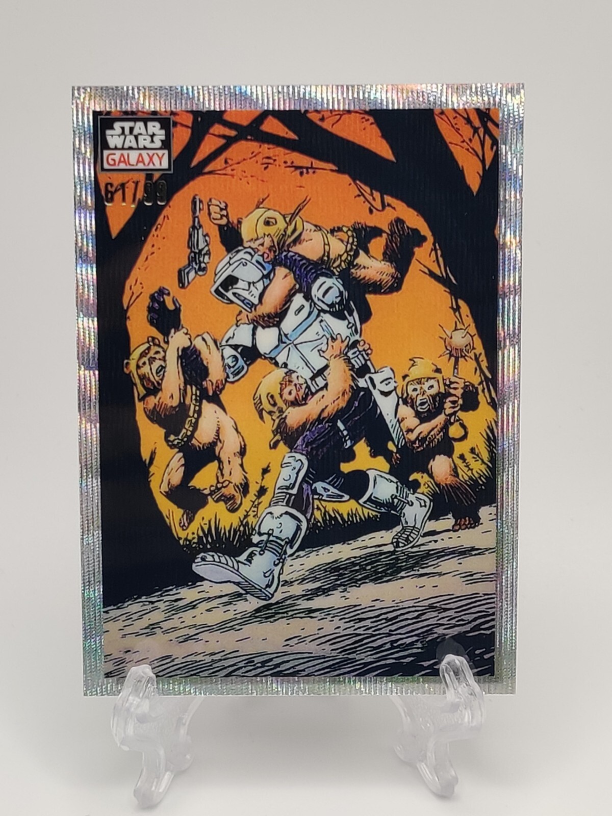 2023 Topps Star Wars Galaxy Chrome #24 Stormtrooper Overrun! Wave Refractor /99