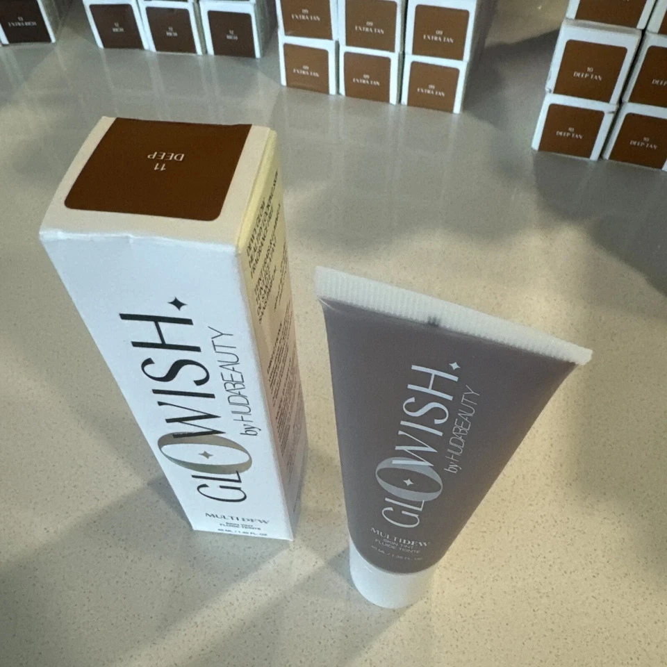 GloWish by Huda Beauty Multi Dew Skin Tint 1.35 oz Full Size Deep 11 - Image 2 of 4