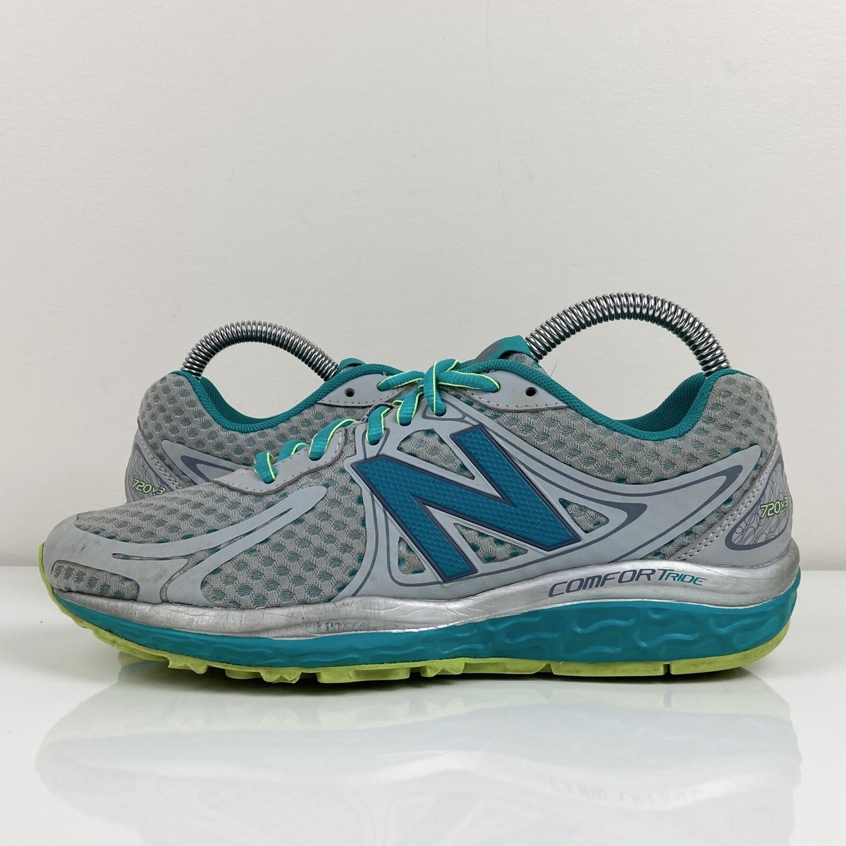 New Balance Women's 720v3 Silver Blue Green Athletic Running Shoes
