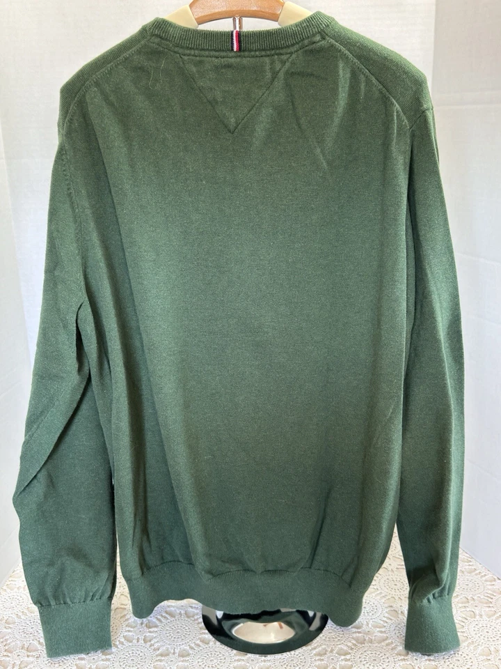 Suéter Pullover de Algodón Manga Larga Cuello Redondo TOMMY HILFIGER Para Hombre Talla XL Foto 4 de 4