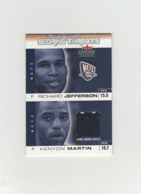 2003-04 Fleer Scoring Threats Richard Jefferson / Kenyon Martin Jersey #ST-KM