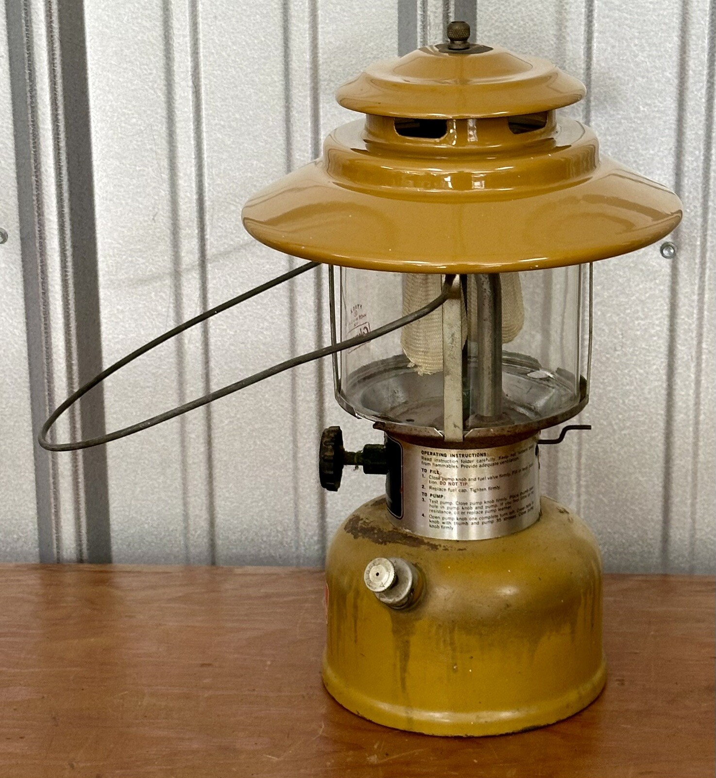Vintage Coleman Gold Bond 228H Lantern 12/73 Big Hat Antique Camp Hunt