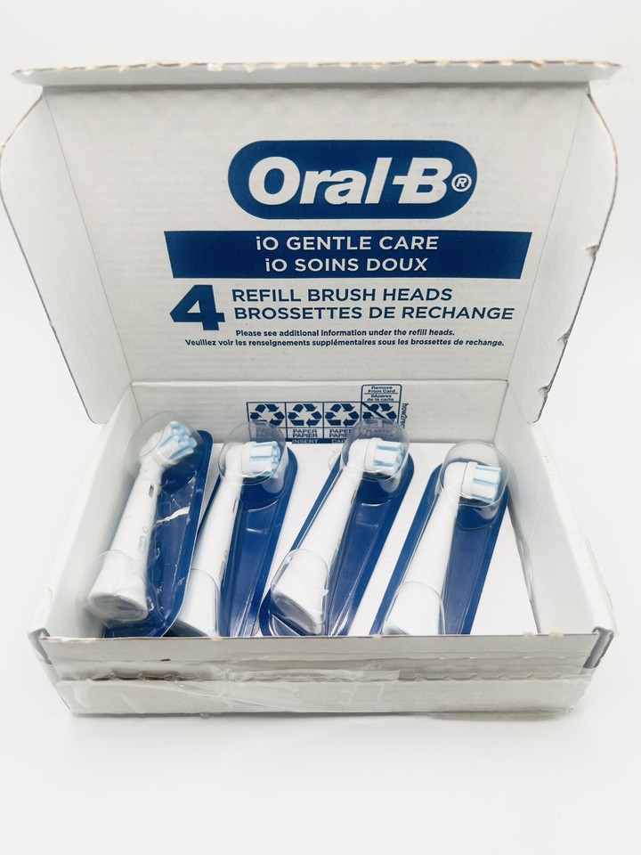 Genuine OralB iO Gentle Care Replacement Brush Heads White 4 Count eBay