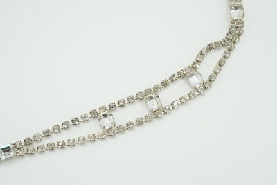Vintage Crystal Rhinestone Adjustable Hook Closure Belt, 40  display picture 3