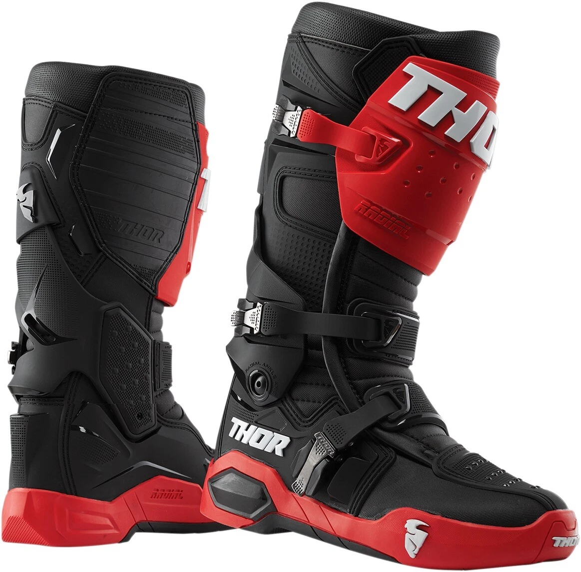 Radial Dirt Bike Boots Black Red Men s Size 7 Thor 3410 2244