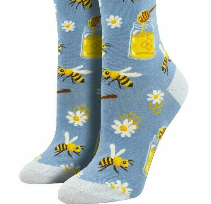 Socksmith Bee My Honey Women's Crew Socks Novelty Footwear Shoe Size 5-10.5 - Image 2 of 3