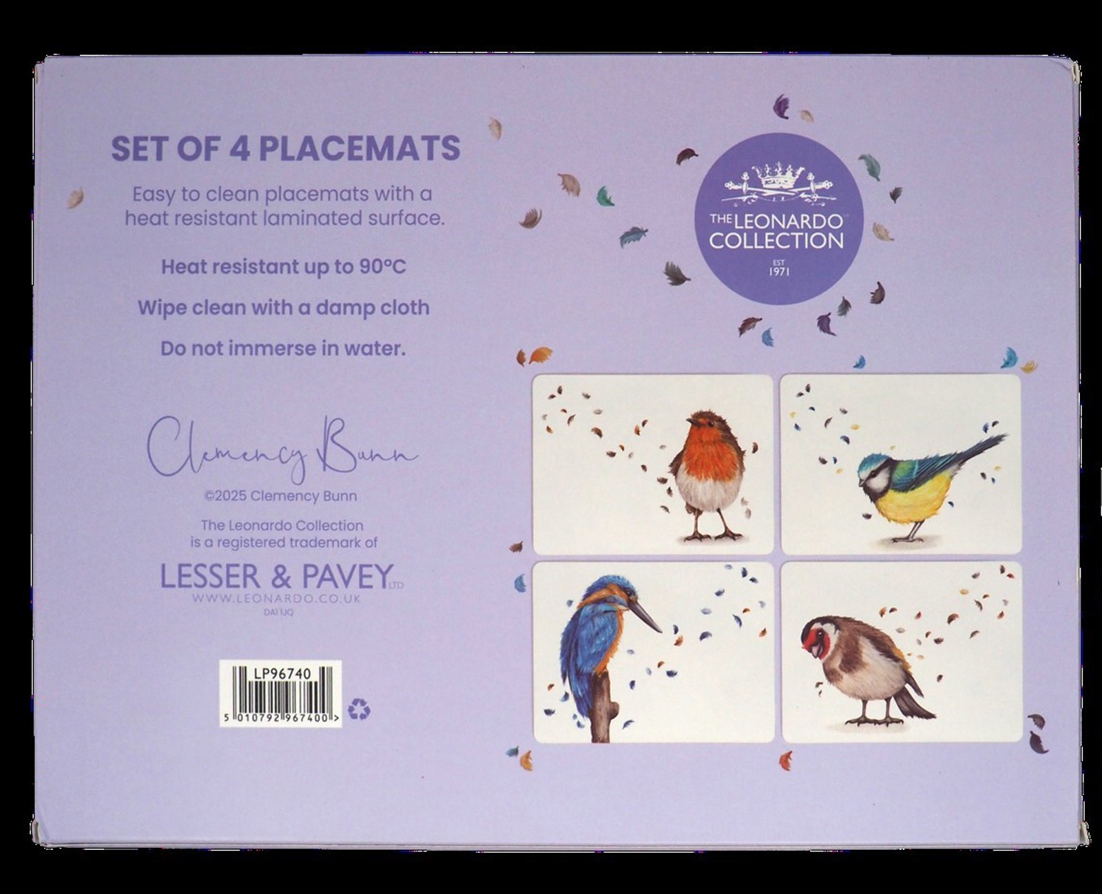 Garden Birds PlaceMats Boxed Set British Birds Christmas Gift Robin Goldfinch ++
