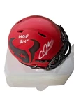 ANDRE JOHNSON SIGNED HOUSTON TEXANS RAVE SPEED MINI HELMET JSA W/ HOF 24