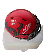 ANDRE JOHNSON SIGNED HOUSTON TEXANS RAVE SPEED MINI HELMET JSA W/ HOF 24