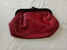 BORSETTA POCHETTE ROSSA VINTAGE SIMILPELLE CLICK CLACK 30 X 20 CM. DAMENTASCHE