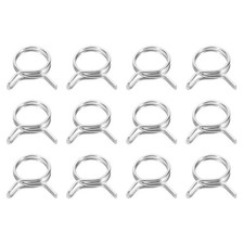 12Pcs 21mm ID 21-24.3mm OD Double Wire Spring Hose Clamp Spring Clips Clamps