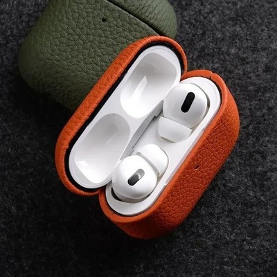  Airpods Ledertasche Ölwachs/Littcho Rindslederhaut + Mikrofaser Airpods Hüllen