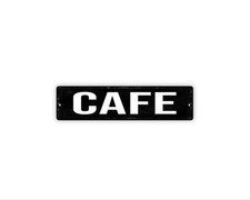 Cafe Sign Metal Wall Decor for Coffee Bar, Kitchen or Bistro Space, Vintage C