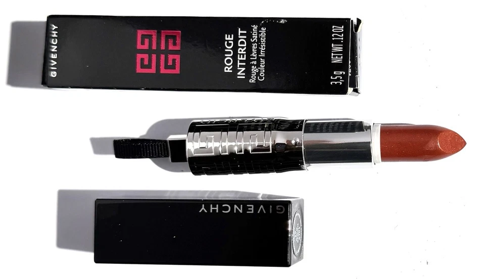 Givenchy Rouge Interdit lápiz labial satinado color irresistible 15 oro... - Imagen 3 de 3