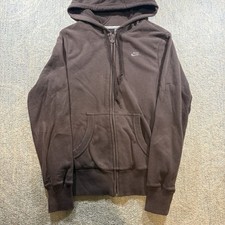 Vintage Y2K Nike Zip Up Hoodie Chocolate Brown Sz M Women  s Swoosh Streetwear