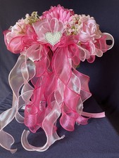Rosa Strauß Künstlich  Gerbera, Rosen , Schleierkraut , Strass  Brautstrauß