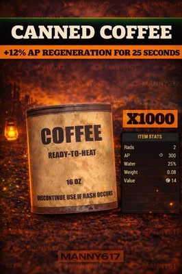 Fallout 76   PS4 / PS5  1,000x Canned Coffee MEGA DEAL