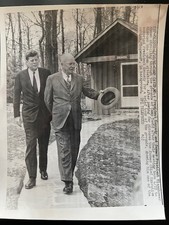 Original President Kennedy & Eisenhower Press Release UPI Photo, 04/22/61
