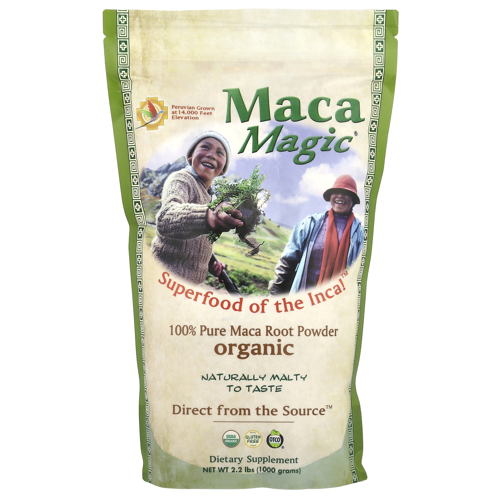 Maca Magic Organic 100 Pure Maca Root Powder 2 2 фунта 1000 г Без глютена, кошерный