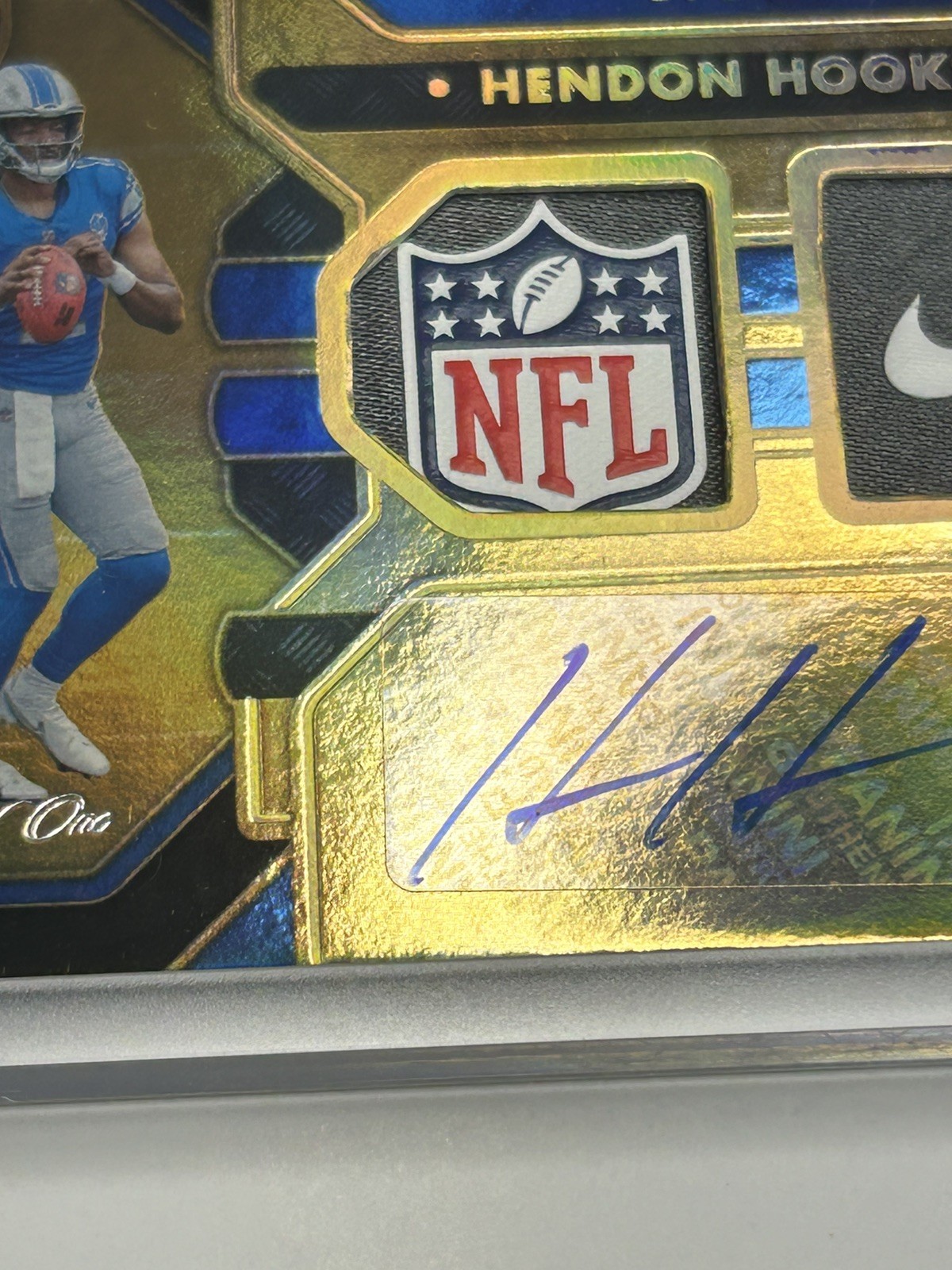 2023 Panini Gold Standard Hendon Hooker NFL Logoman Nike Swoosh Auto 1/1 view 9