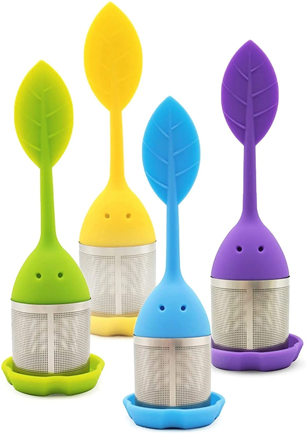 4Leaf Silicone Tea Infusers 4 Pack Fine Mesh Loose Leaf Herbal Filter