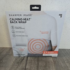 Sharper Image Calming Heat Back Wrap with Relaxing Vibrations, Gray