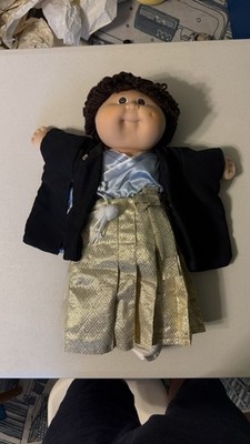 Vintage Tsukuda Cabbage Patch Kid Brunette Loop Boy Samurai Japanese Doll