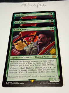 Magic the Gathering MTG Sazh Katzroy x3 Rare Karten NM/M Final
