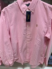 NWT Polo Ralph Lauren SOLID PINK Long Sleeve Classic Fit Oxford Shirt