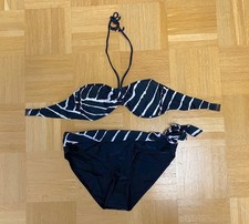 ESPRIT Bikini - Gr. 38 - schwarz-weiß - Slip mit Bandeau-Oberteil - NEU