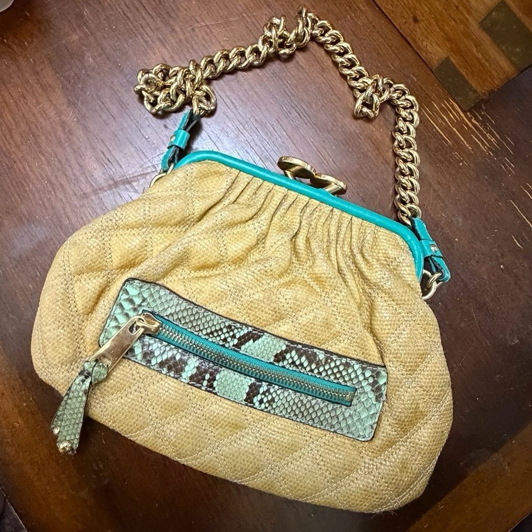 Marc Jacob's Python Trimmed Mini Stam Bag Rare Little Purse