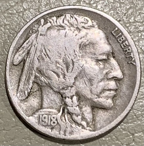 1918d Buffalo nickel, nice original FINE+ condition w/full date and 1/2+ horn