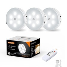 Puck Lights with Remote Rechargeable LED Under Cabinet Lighting Wireless 1000mAh