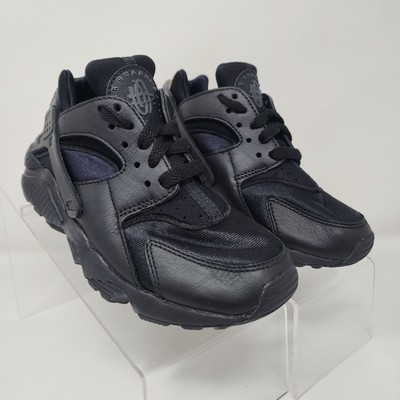 Nike Air Huarache Sneakers Kids Black Anthracite Lace Up Logo
