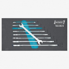 Hazet 163-958 Metric Double Open-end Wrench Set 8 Pieces