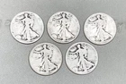 Walking Liberty Half Dollar 5 Coin Lot 1920-S (3) 1920-P (2) 90% Silver