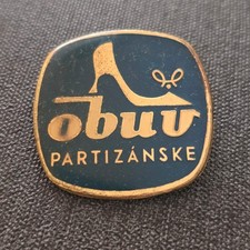CSSR Pin Obuv Partizanske Schuhe Schuhfabrik Tschechoslowakei Vintage