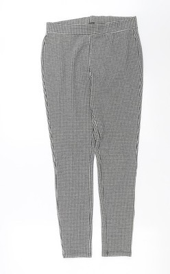 Marks and Spencer Damen Schwarz Geometrisches Muster Karottenhose Größe 10 L28 in