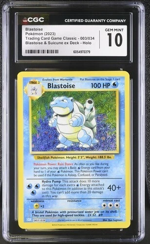 Pokémon Blastoise 2023 Trading Card Game Classic 003/034 Holo CGC 10
