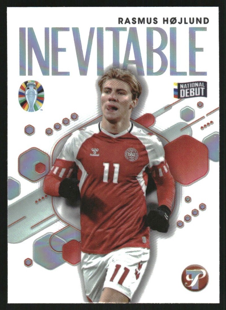 2023 Topps Pristine Euro 2024 Inevitable IVRH Rasmus Hojlund Soccer Card