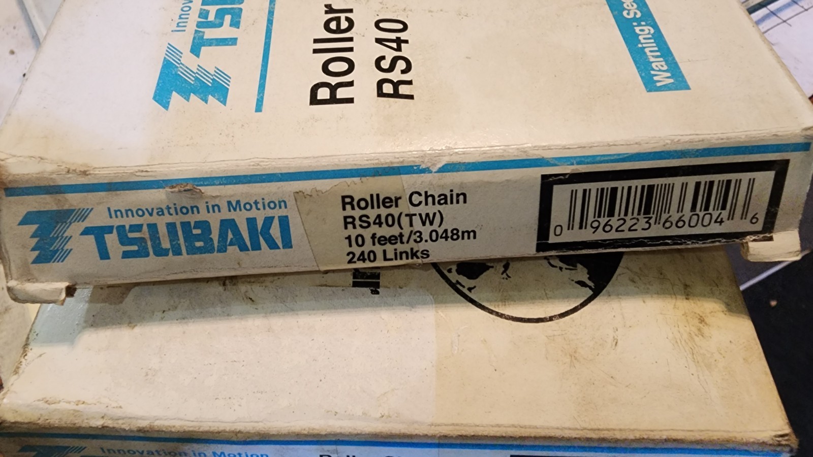 TSUBAKI RS40 RIV 10FT SINGLE STRAND ROLLER CHAIN NEW IN BOX