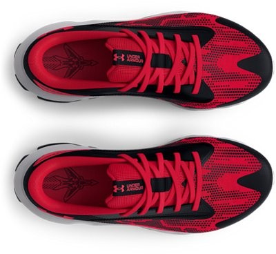 Under Armour Boys' Pre-School UA Scramjet 4 Running Shoes Black/Halo Gray/Red - thumbnail 3