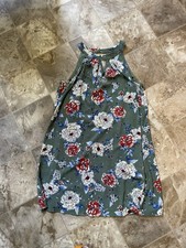 As U Wish Women's Green Floral Halter Knee Length Dress Casual Summer