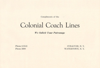 1929 Colonial Coach Lines Watertown NY  Syracuse NY  Print Ad